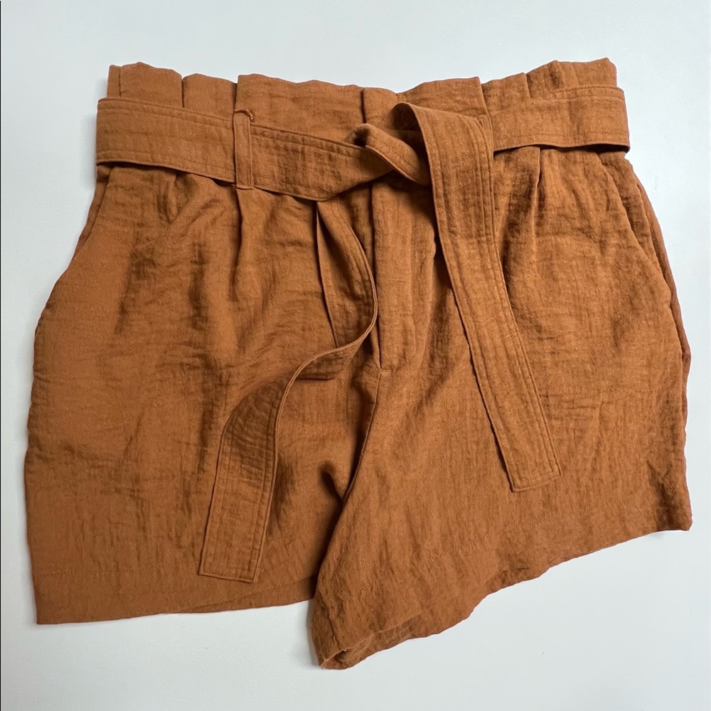 Paper-bag Waste, Dark Mustard shorts.